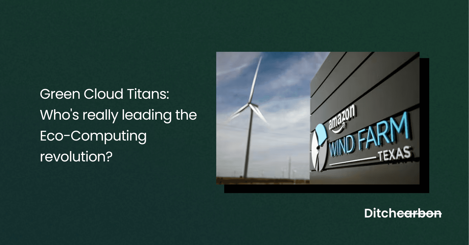 Green Cloud Computing: Who's the best provider?