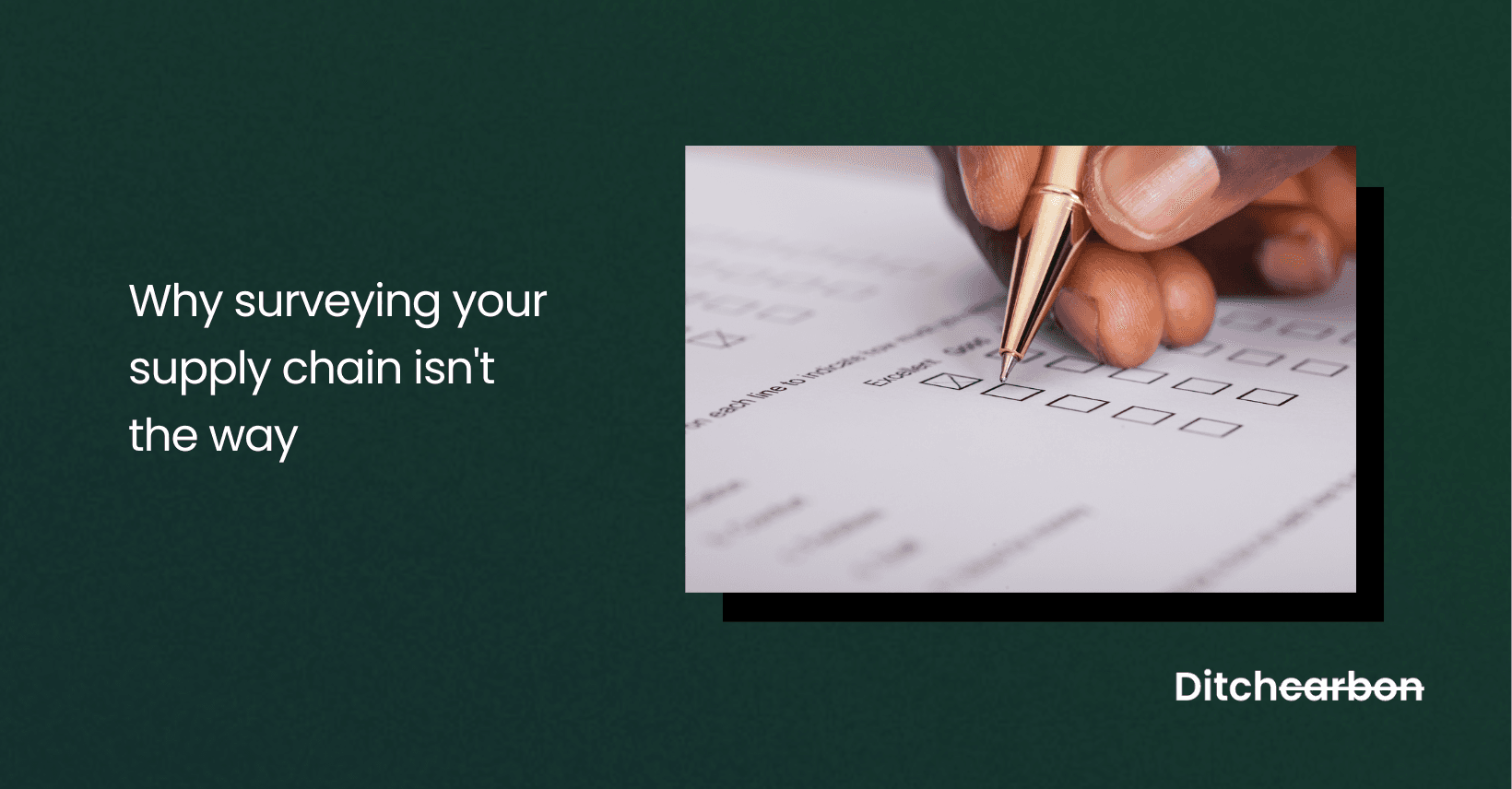 Why surveying your supply chain isn't the way