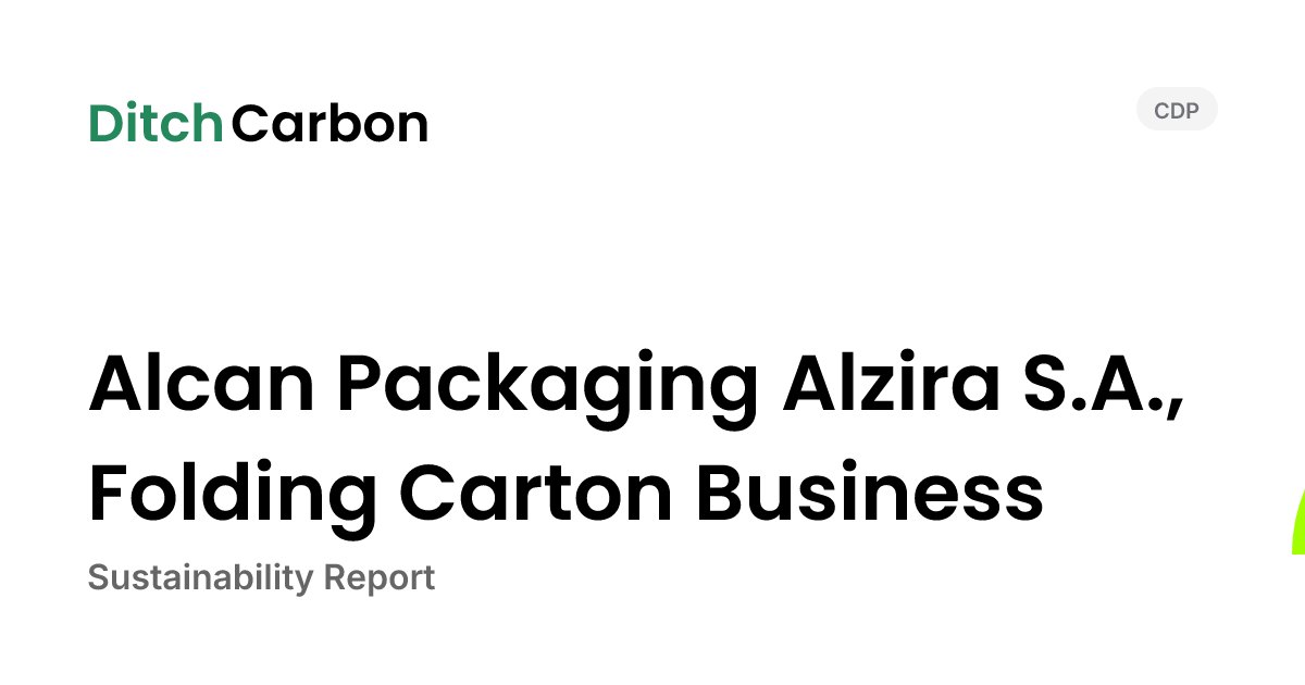 Alcan Packaging Alzira S.A., Folding Carton Business Emissions ...