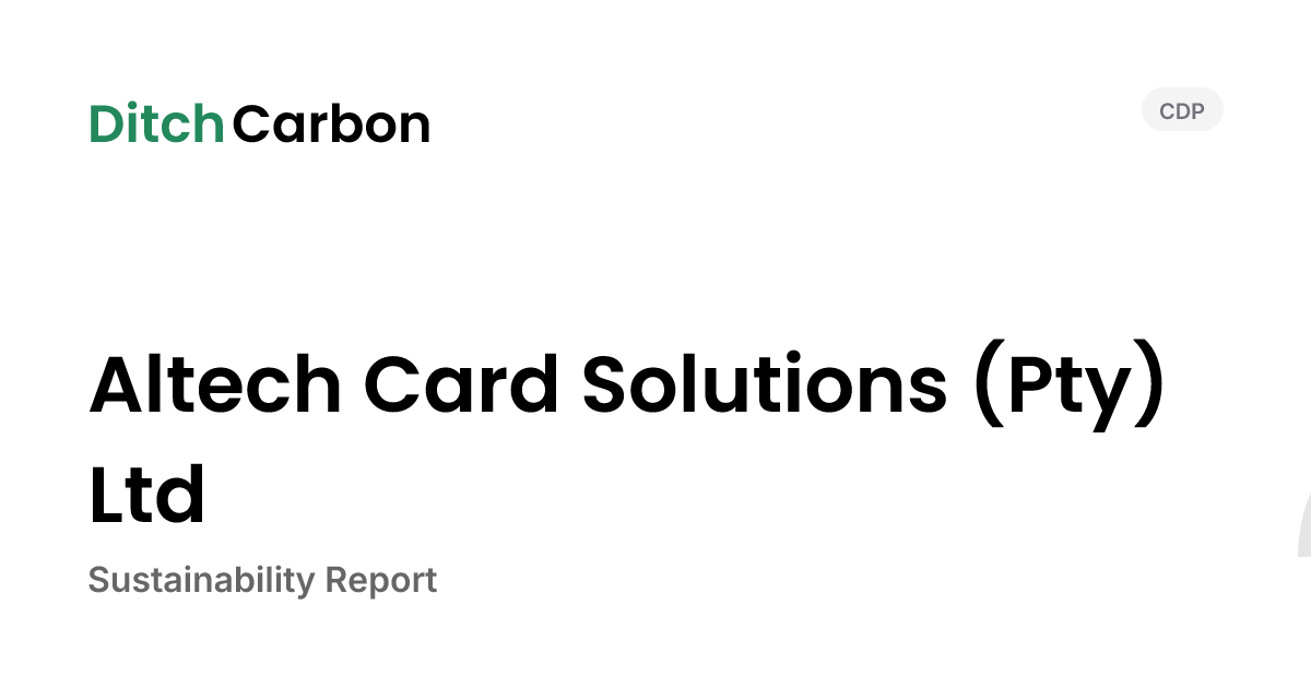 Altech Card Solutions (Pty) Ltd Emissions Breakdown & Climate Score ...
