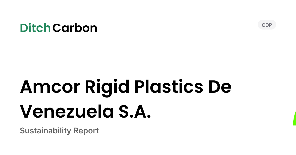 Amcor Rigid Plastics De Venezuela S.A. Emissions Breakdown & Climate ...
