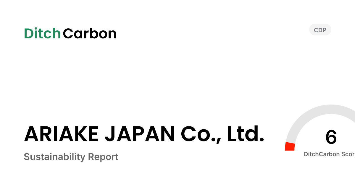 ARIAKE JAPAN Co., Ltd. Emissions Breakdown & Climate Score | DitchCarbon