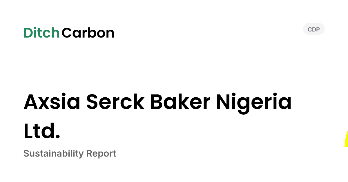 Axsia Serck Baker Nigeria Ltd. Emissions Breakdown & Climate Score ...