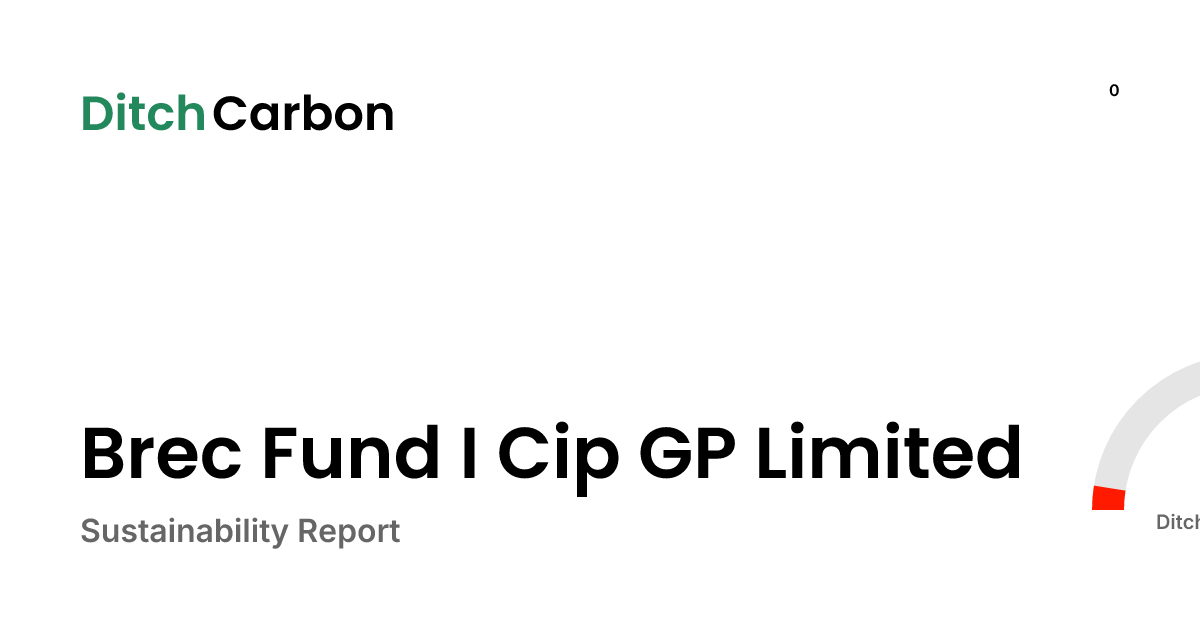 Brec Fund I Cip GP Limited Emissions Breakdown & Climate Score ...
