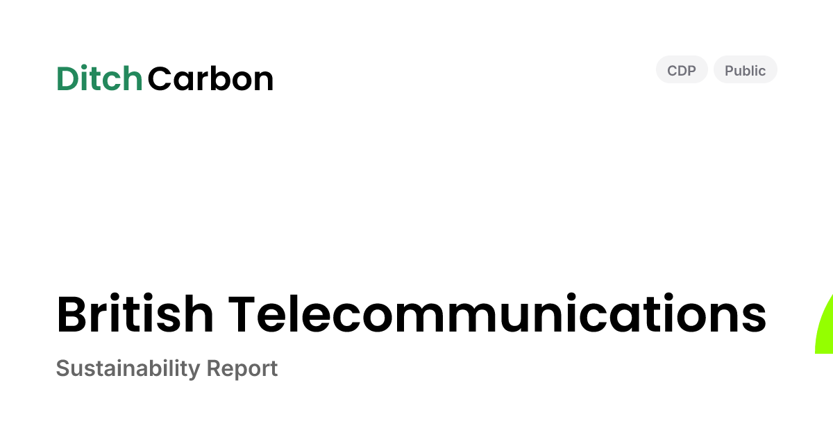 British Telecommunications Emissions Breakdown & Climate Score ...