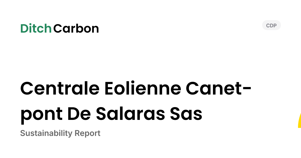 Centrale Eolienne Canet-pont De Salaras Sas Emissions Breakdown ...