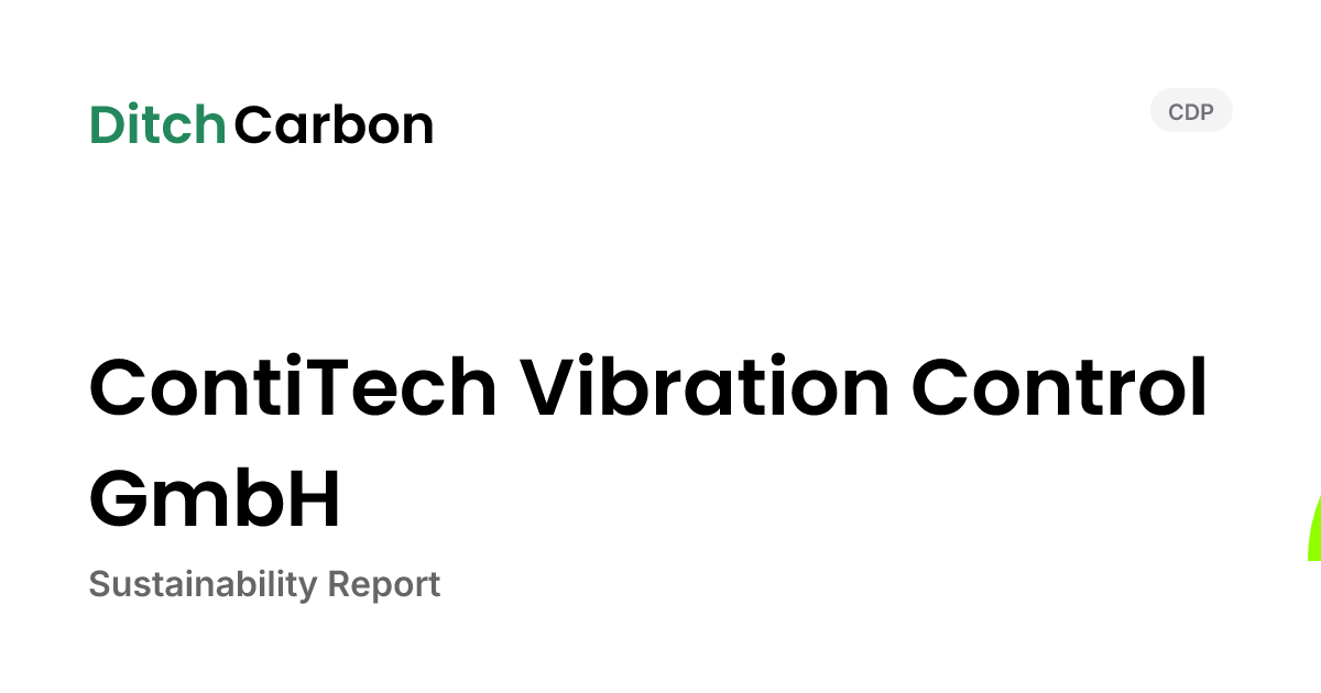 ContiTech Vibration Control GmbH Emissions Breakdown & Climate Score ...
