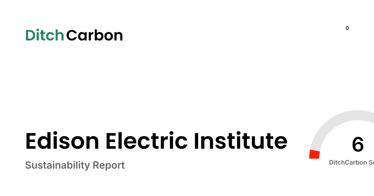Edison Electric Institute Emissions Breakdown & Climate Score | DitchCarbon