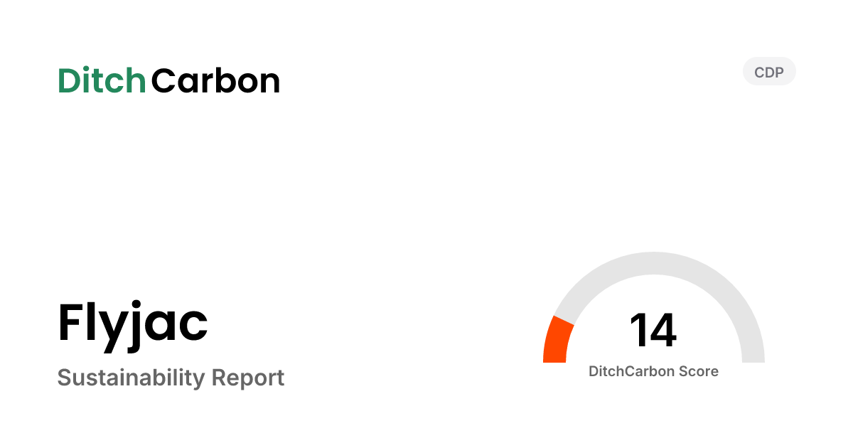 Flyjac Emissions Breakdown & Climate Score | DitchCarbon