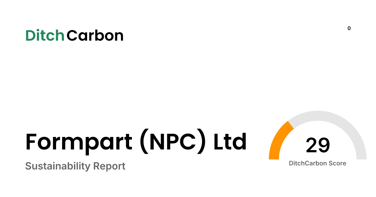 Formpart (NPC) Ltd Sustainability Report | DitchCarbon