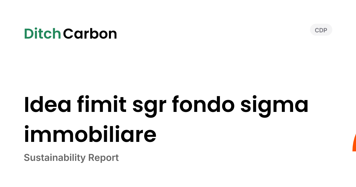 Idea fimit sgr fondo sigma immobiliare Emissions Breakdown & Climate ...