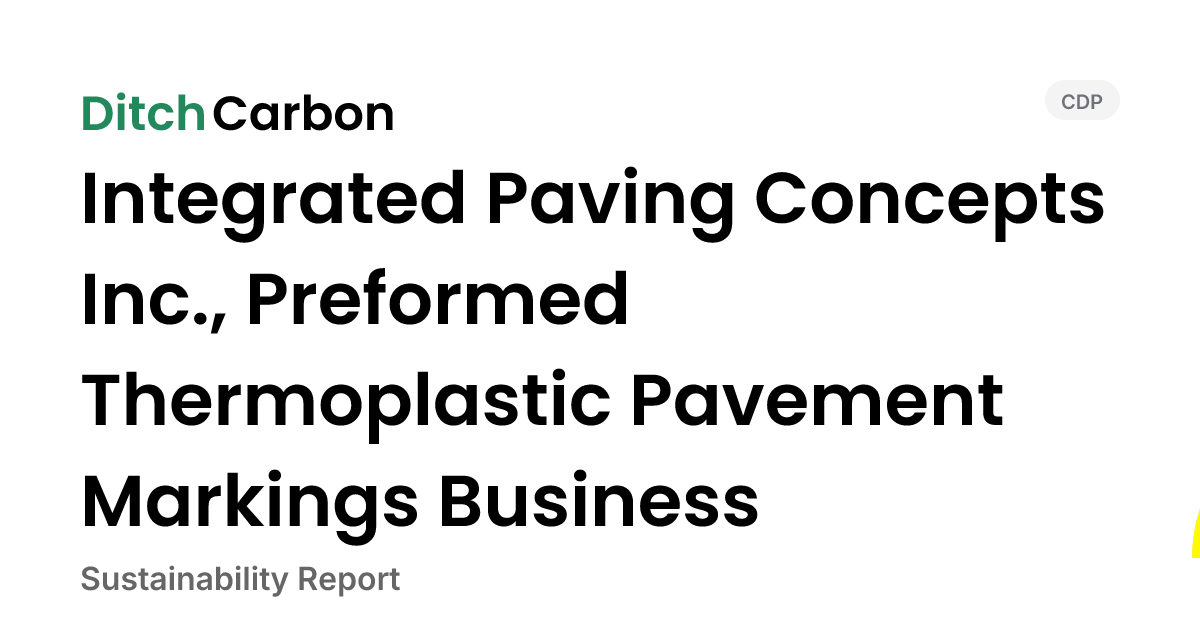 Integrated Paving Concepts Inc., Preformed Thermoplastic Pavement ...