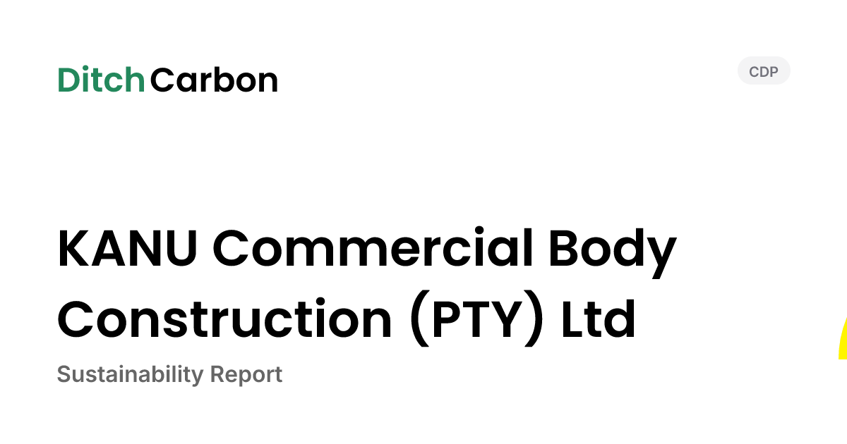 KANU Commercial Body Construction (PTY) Ltd Emissions Breakdown ...