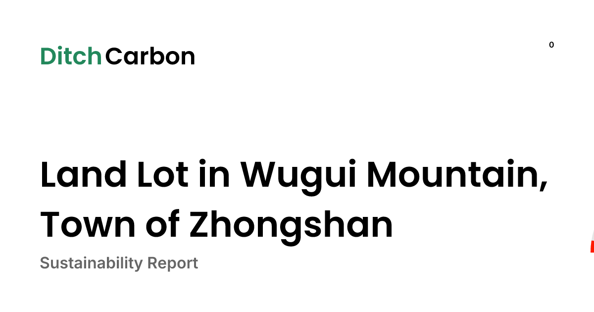 Land Lot in Wugui Mountain, Town of Zhongshan Sustainability Report ...
