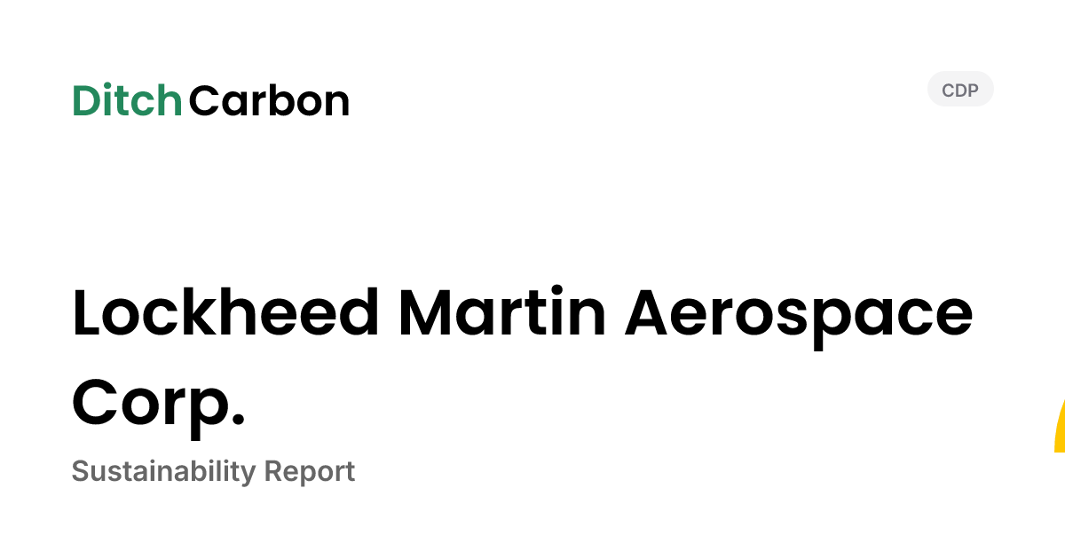 Lockheed Martin Aerospace Corp. Emissions Breakdown & Climate Score ...