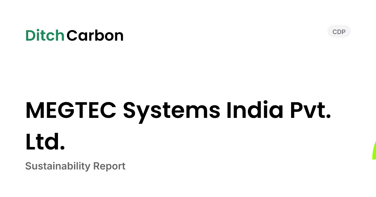 MEGTEC Systems India Pvt. Ltd. Emissions Breakdown & Climate Score ...