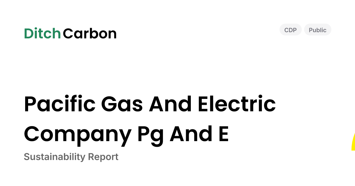 Pacific Gas And Electric Company Pg And E Emissions Breakdown & Climate ...