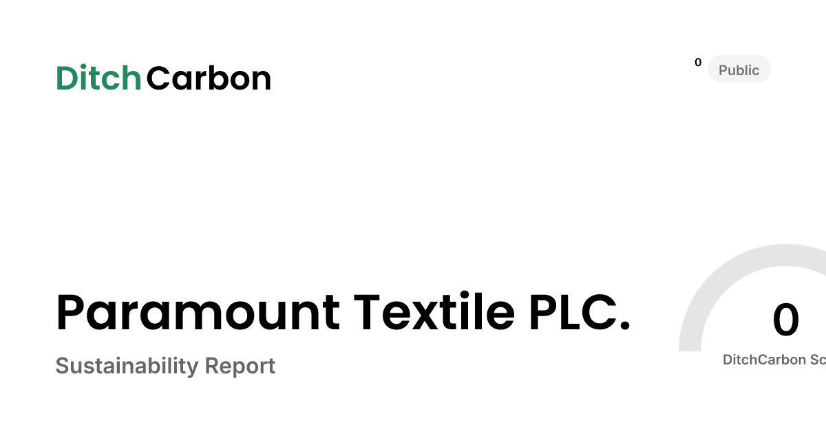 Paramount Textile PLC. Emissions Breakdown & Climate Score | DitchCarbon
