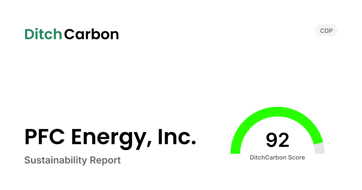 PFC Energy, Inc. Emissions Breakdown & Climate Score | DitchCarbon