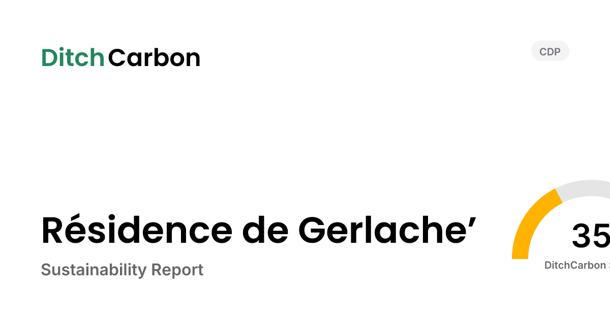 Résidence de Gerlache’ Emissions Breakdown & Climate Score | DitchCarbon