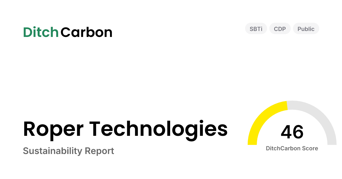 Roper Technologies Emissions Breakdown & Climate Score | DitchCarbon