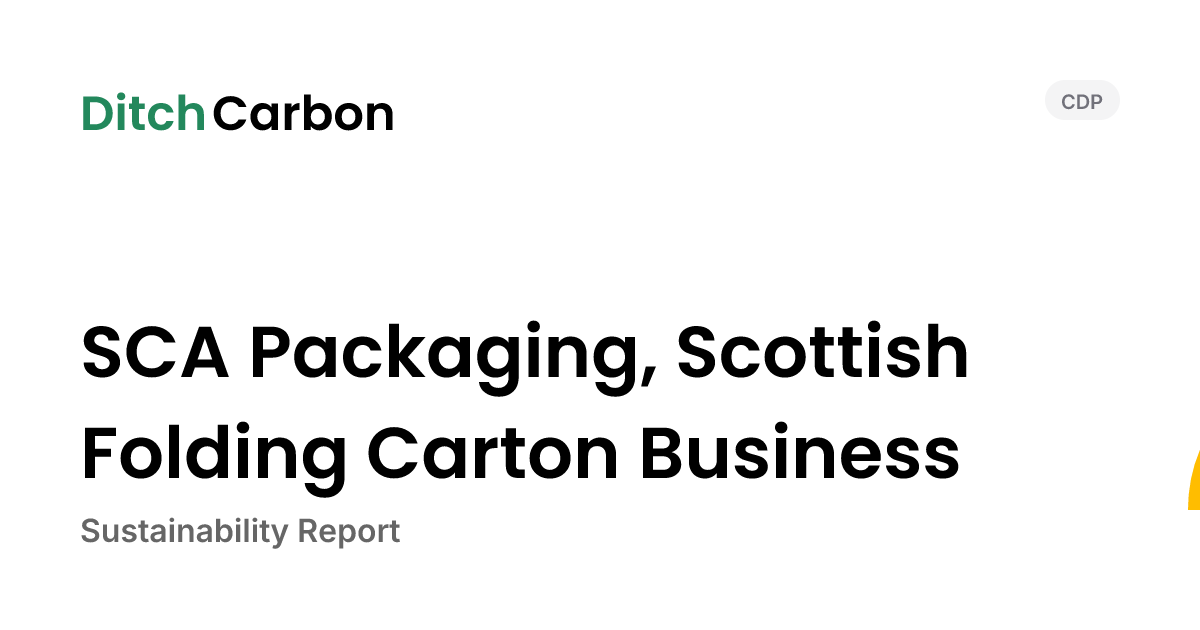 SCA Packaging, Scottish Folding Carton Business Emissions Breakdown ...