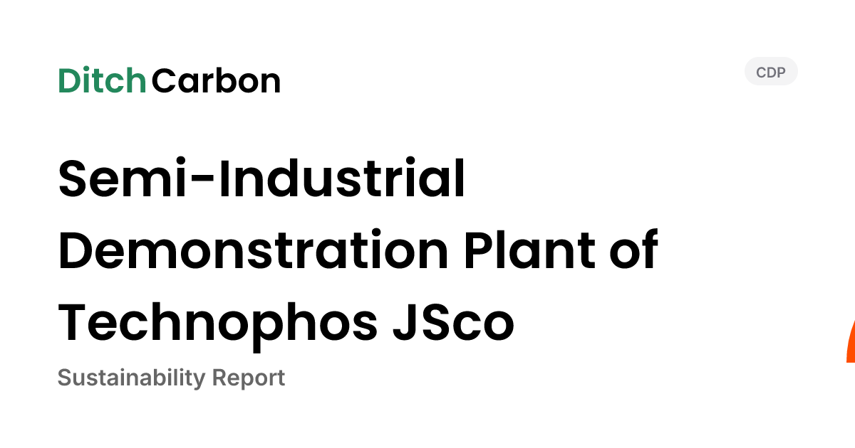 Semi-Industrial Demonstration Plant of Technophos JSco Emissions ...
