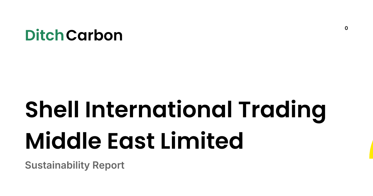 Shell International Trading Middle East Limited Emissions Breakdown ...