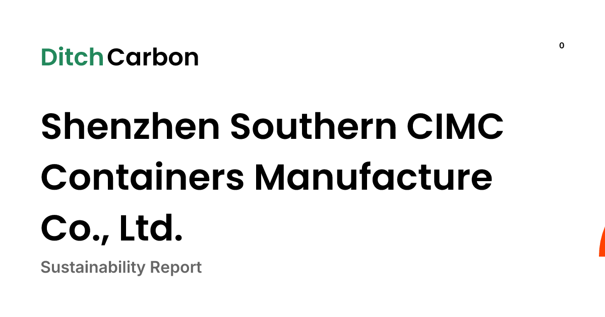 Shenzhen Southern CIMC Containers Manufacture Co., Ltd. Emissions ...