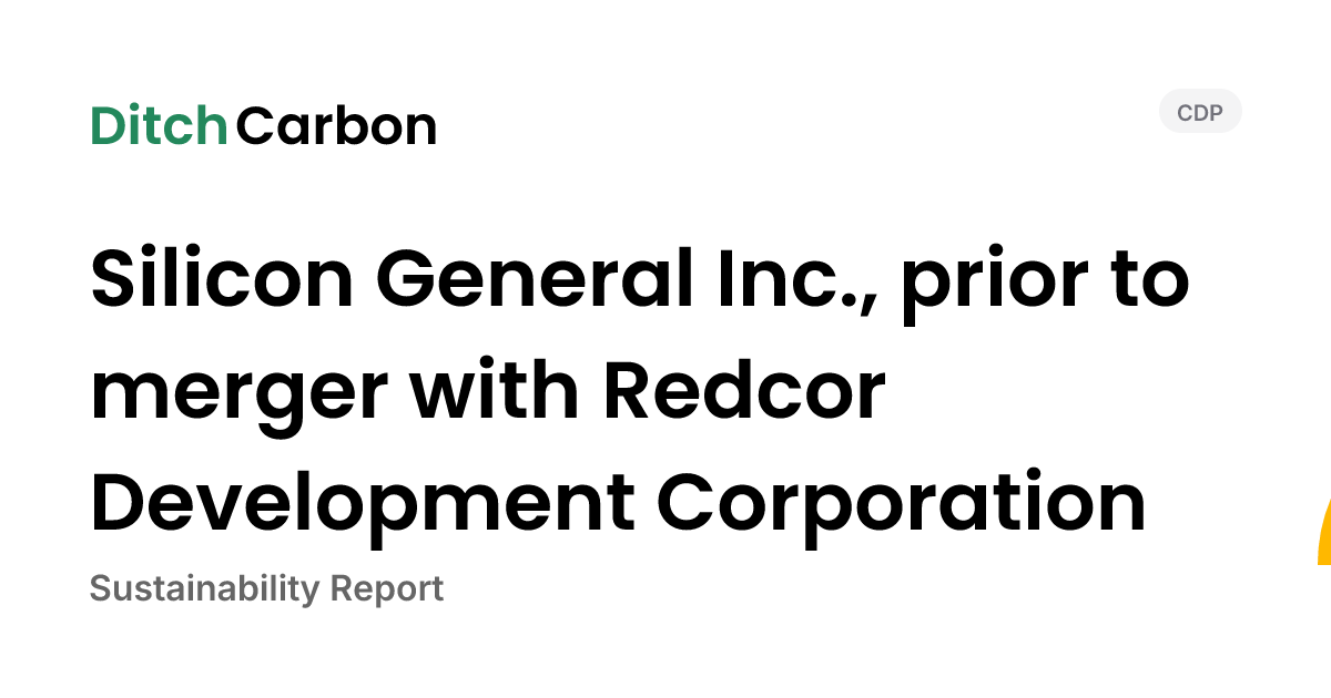 Silicon General Inc., prior to merger with Redcor Development ...