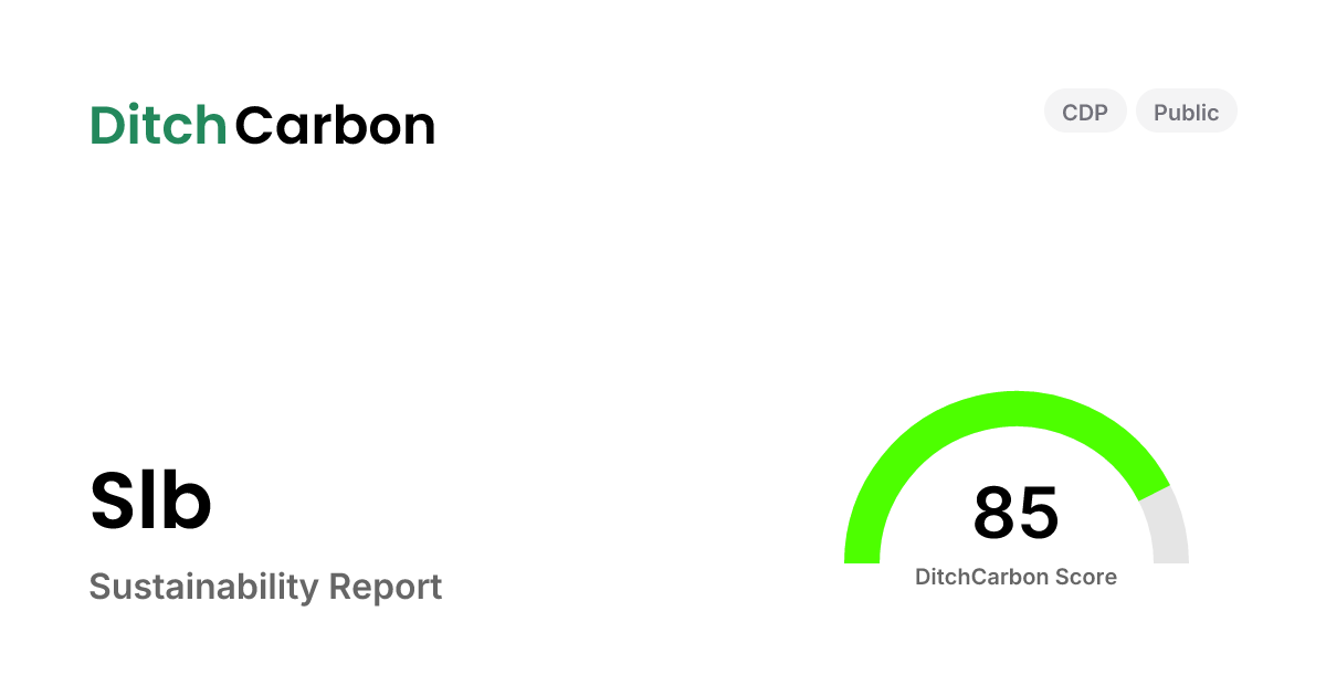 Slb Emissions Breakdown & Climate Score | DitchCarbon