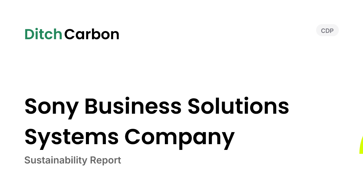 Sony Business Solutions Systems Company Emissions Breakdown & Climate ...