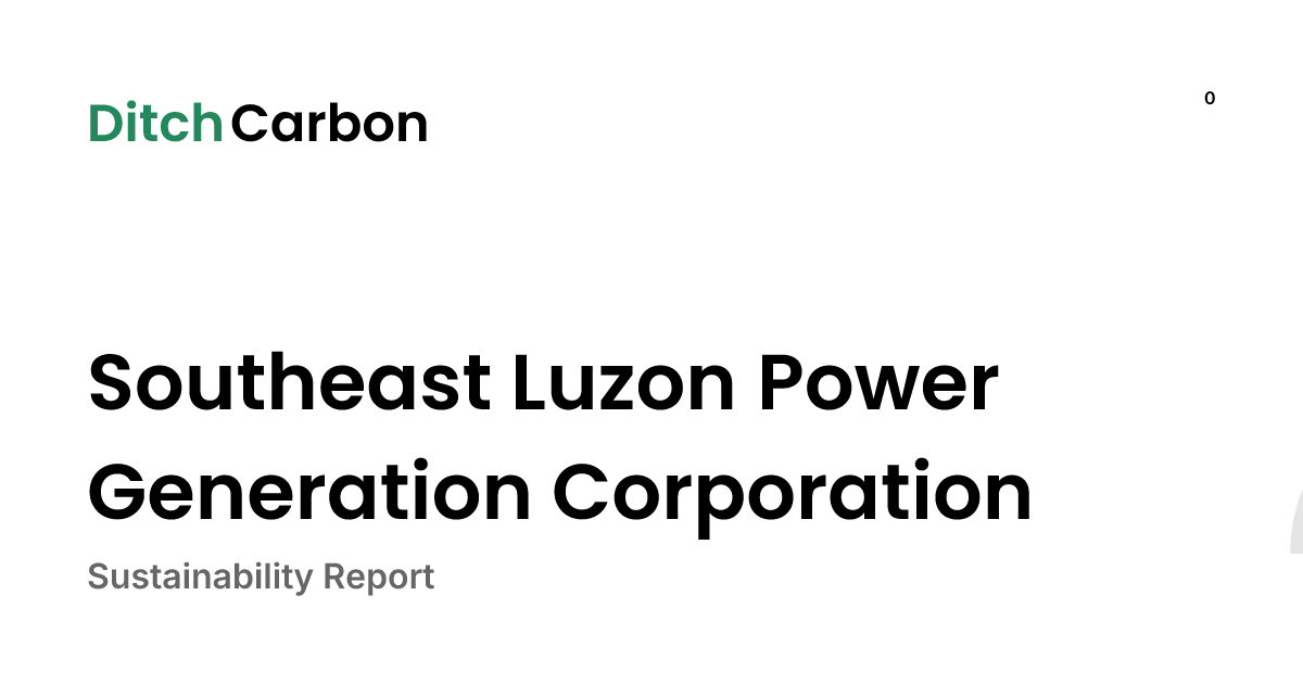 Southeast Luzon Power Generation Corporation Sustainability Report ...