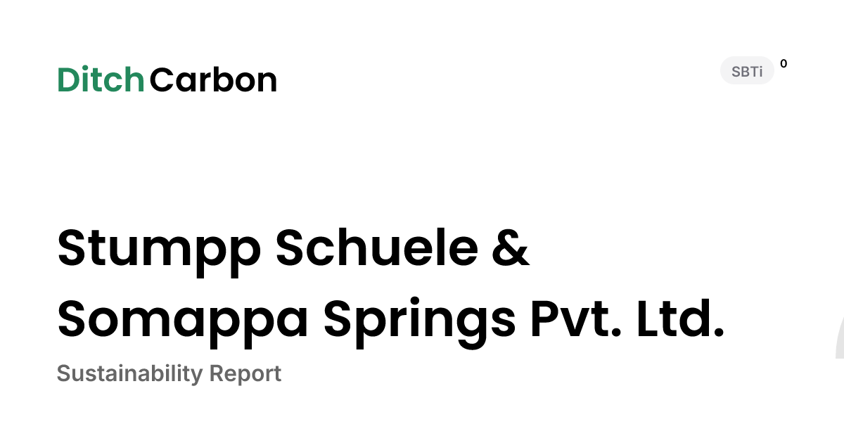 Stumpp Schuele & Somappa Springs Pvt. Ltd. Emissions Breakdown ...