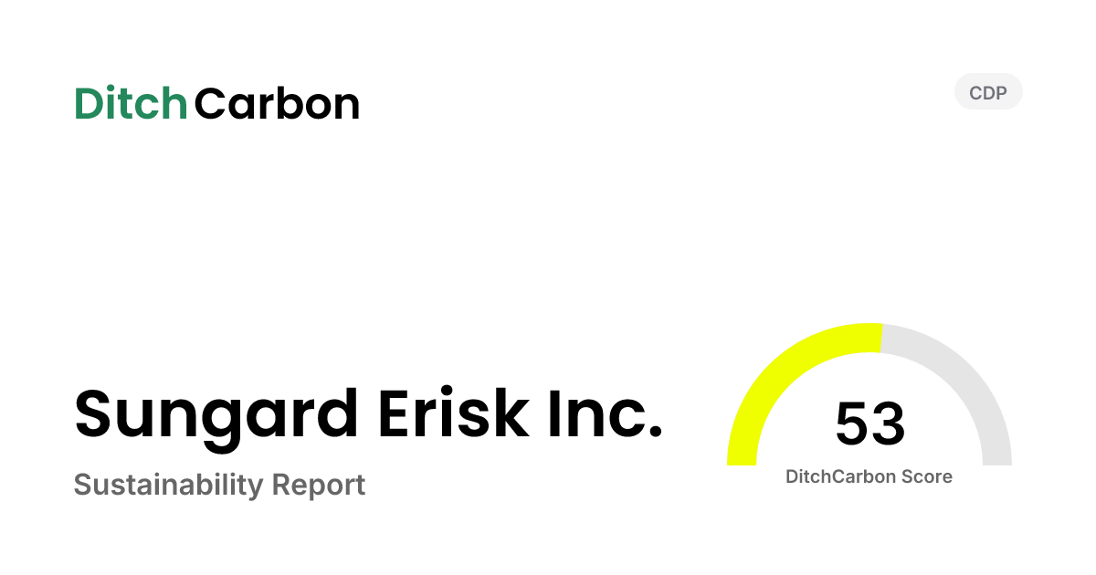 Sungard Erisk Inc. Emissions Breakdown & Climate Score | DitchCarbon