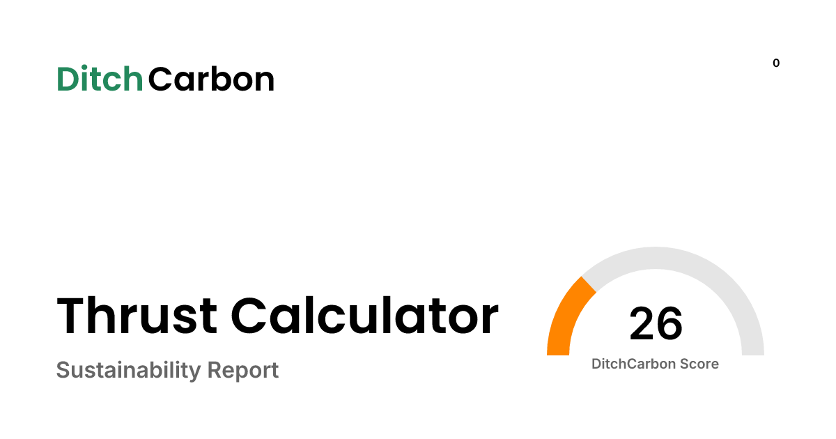 Thrust calculator sustainability report ditchcarbon
