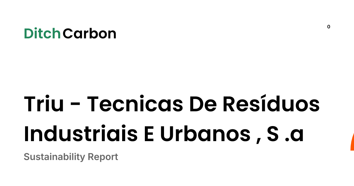 Triu - Tecnicas De Resíduos Industriais E Urbanos , S .a Emissions ...