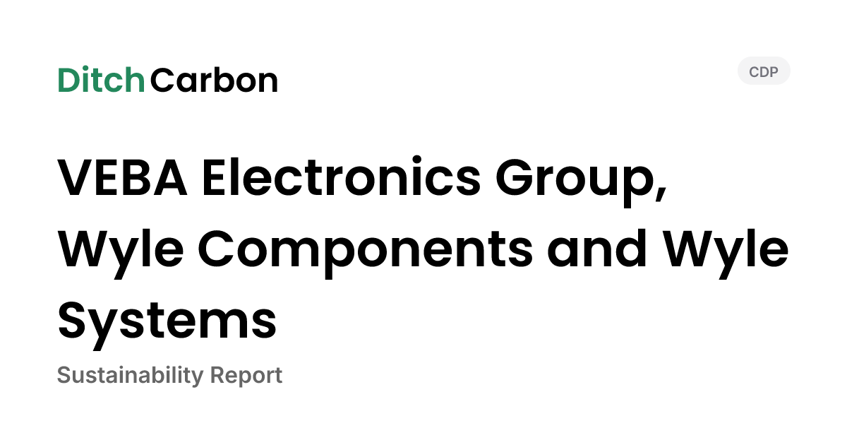 VEBA Electronics Group, Wyle Components and Wyle Systems Emissions ...
